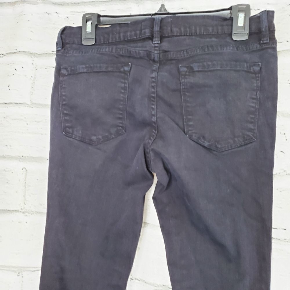 Frame le skinny de jeanne Distressed ankle jeans size 30 solid black - Picture 8 of 12